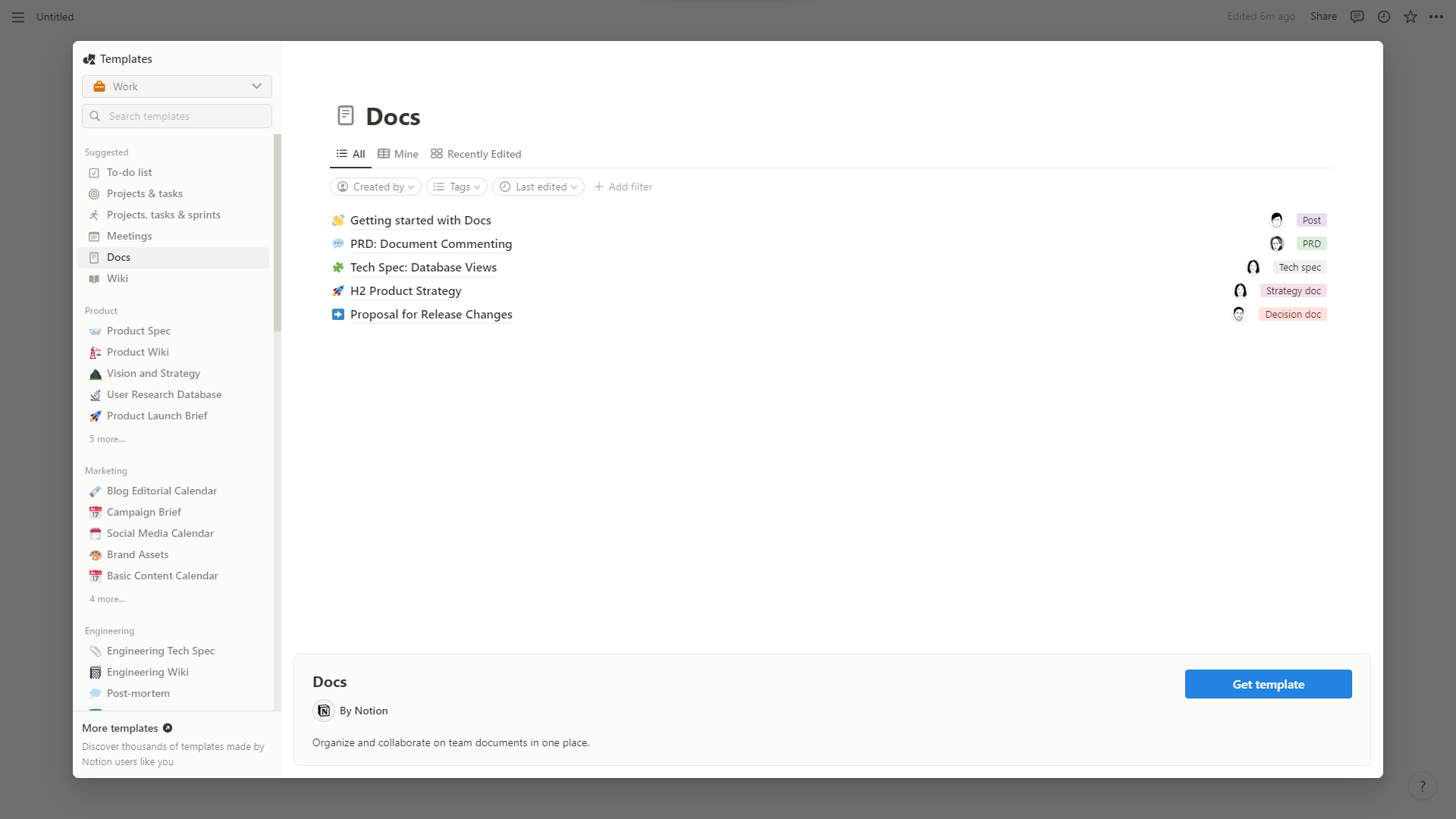 Creating a new template
