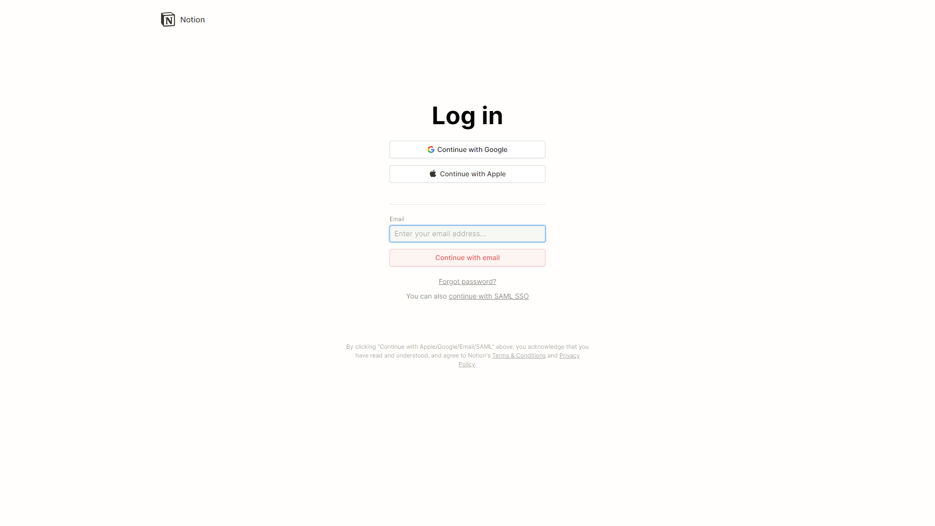 login page