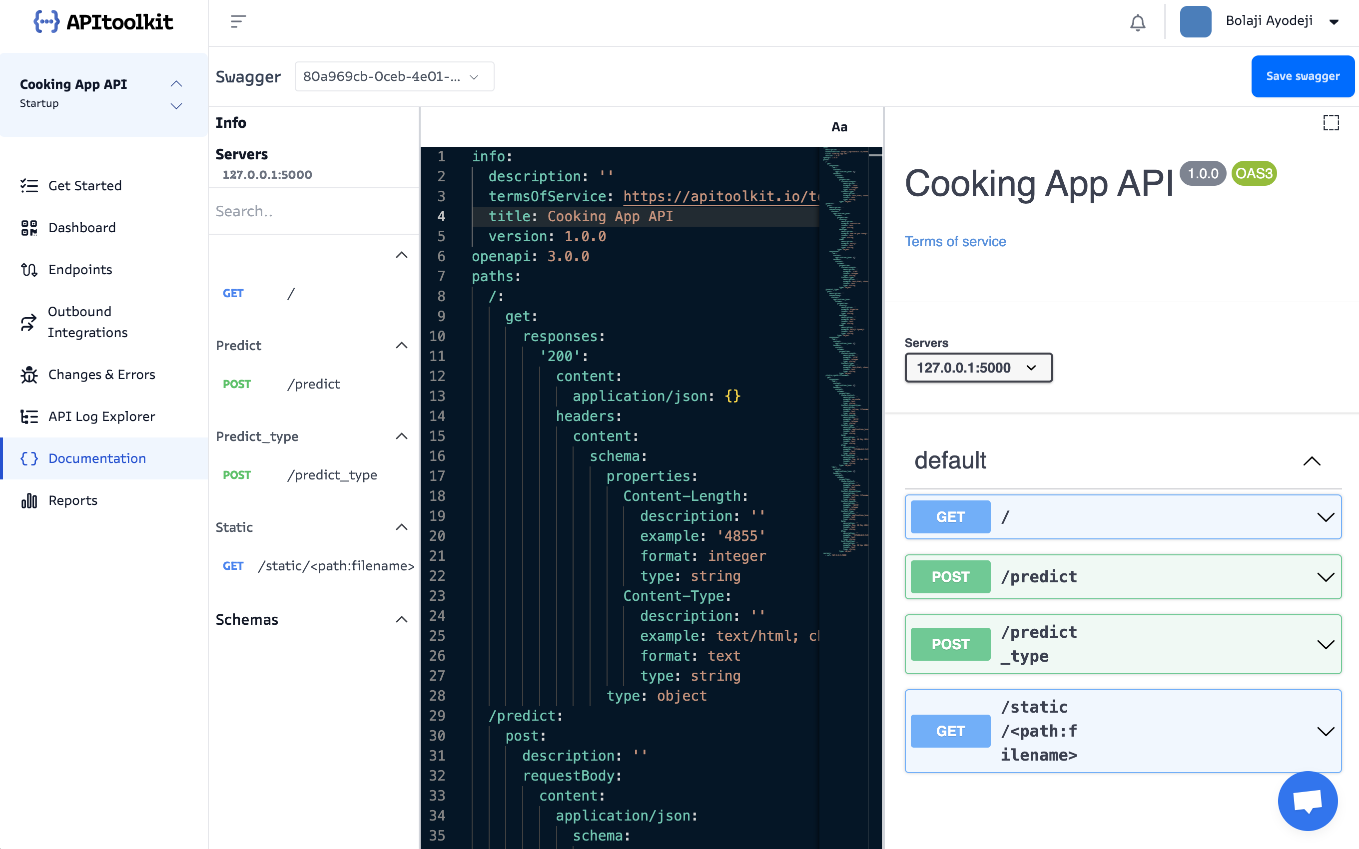 Screenshot of monoscope dashboard