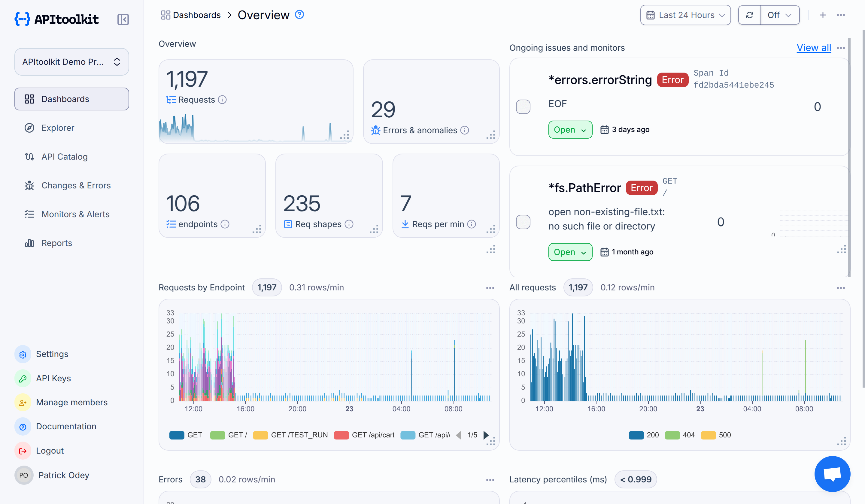 monoscope dashboard screenshot