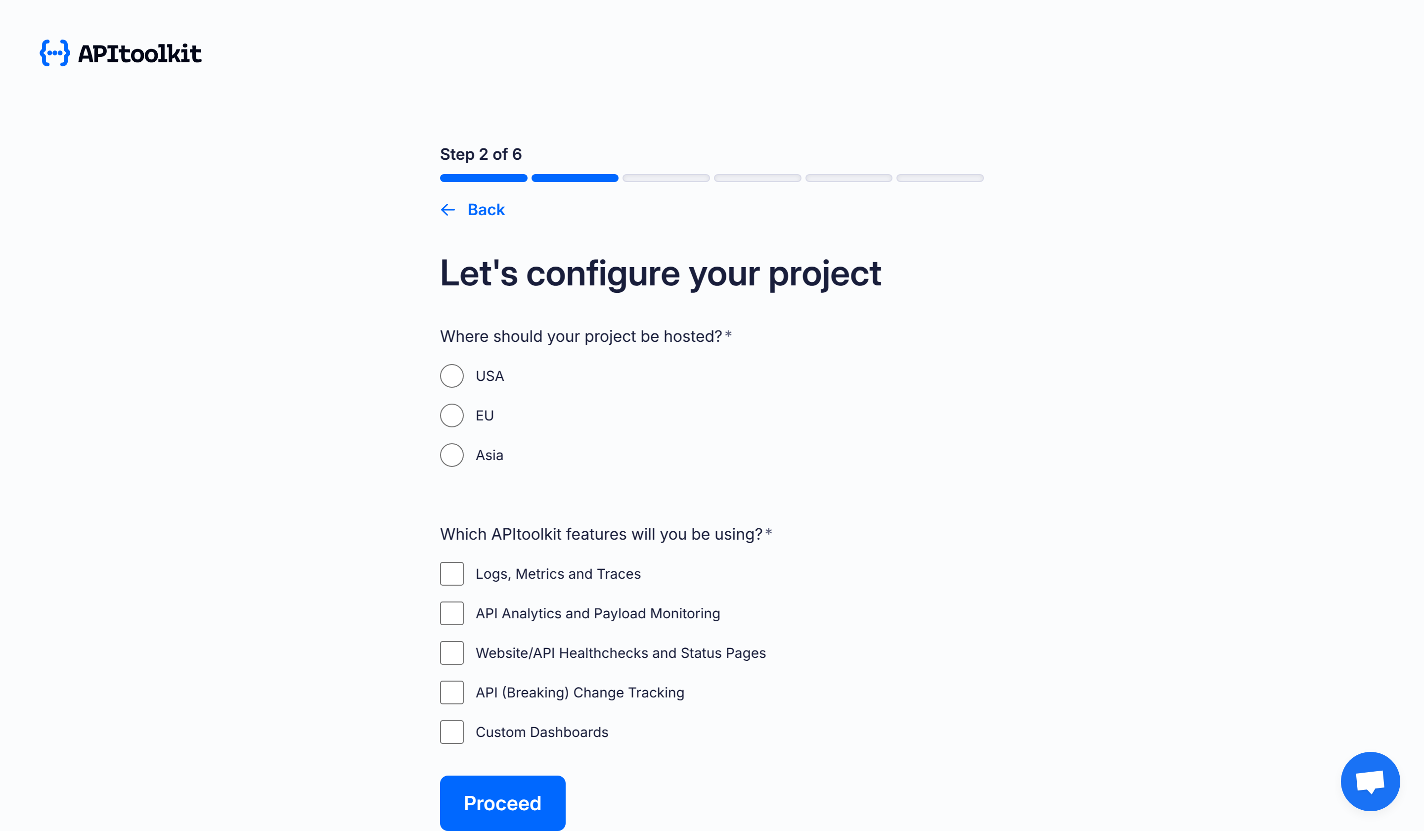 Screenshot of monoscope’s configure project